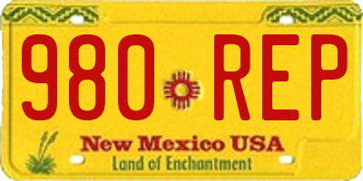 NM license plate 980REP