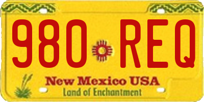 NM license plate 980REQ