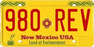 NM license plate 980REV
