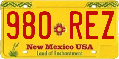 NM license plate 980REZ