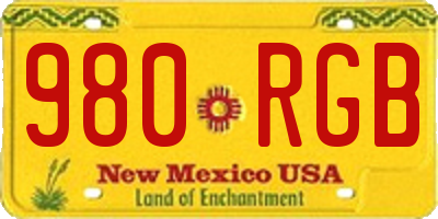 NM license plate 980RGB