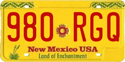 NM license plate 980RGQ