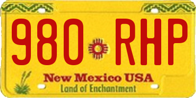 NM license plate 980RHP