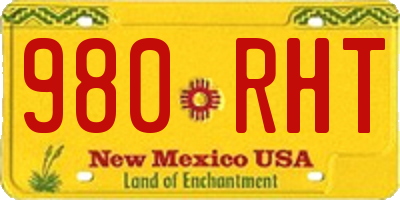 NM license plate 980RHT
