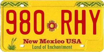 NM license plate 980RHY
