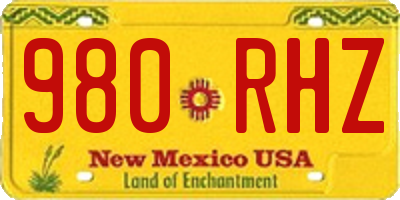 NM license plate 980RHZ
