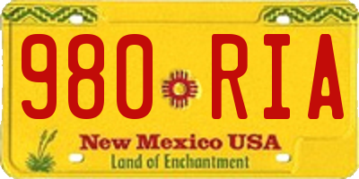 NM license plate 980RIA