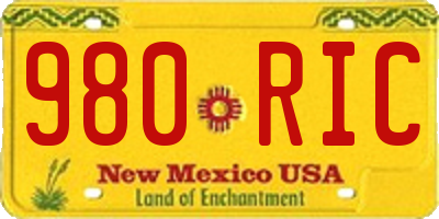 NM license plate 980RIC
