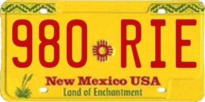 NM license plate 980RIE