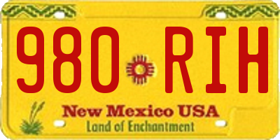NM license plate 980RIH