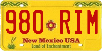 NM license plate 980RIM