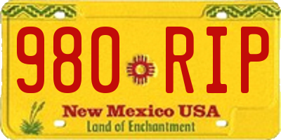 NM license plate 980RIP
