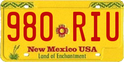 NM license plate 980RIU
