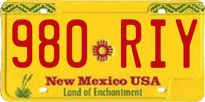 NM license plate 980RIY