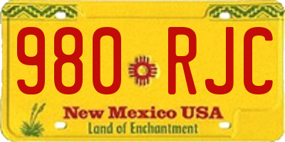 NM license plate 980RJC