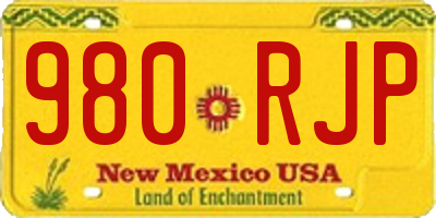 NM license plate 980RJP