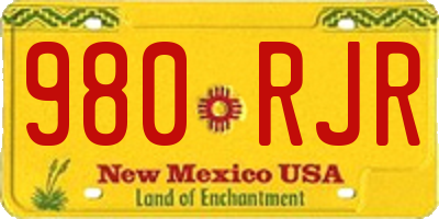 NM license plate 980RJR