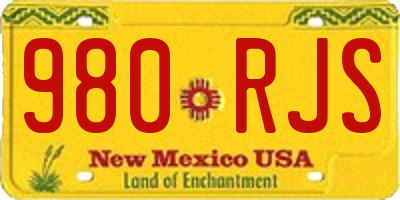 NM license plate 980RJS