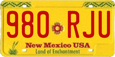 NM license plate 980RJU