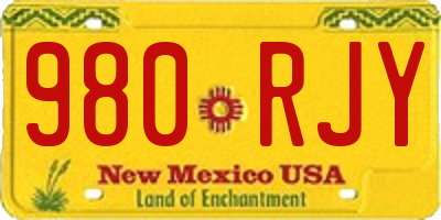 NM license plate 980RJY