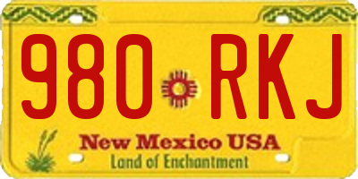 NM license plate 980RKJ