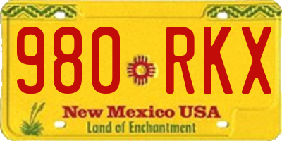NM license plate 980RKX