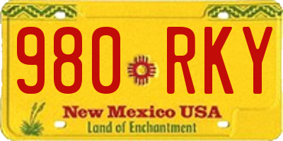 NM license plate 980RKY