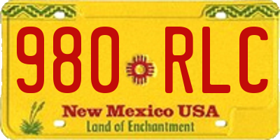 NM license plate 980RLC