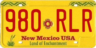 NM license plate 980RLR