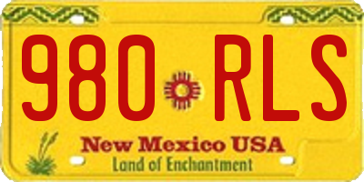 NM license plate 980RLS