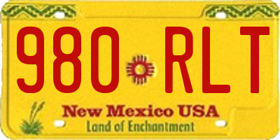 NM license plate 980RLT