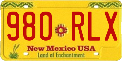 NM license plate 980RLX