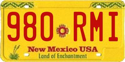NM license plate 980RMI