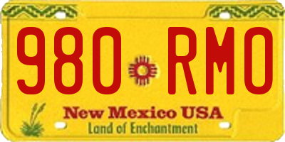 NM license plate 980RMO