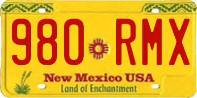 NM license plate 980RMX