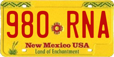NM license plate 980RNA