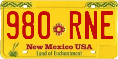 NM license plate 980RNE