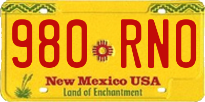 NM license plate 980RNO