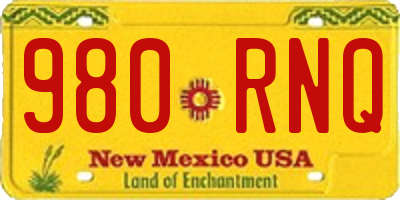 NM license plate 980RNQ