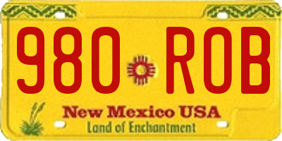 NM license plate 980ROB