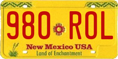 NM license plate 980ROL