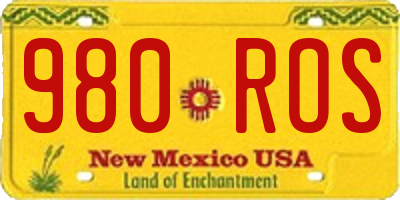 NM license plate 980ROS