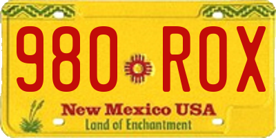 NM license plate 980ROX