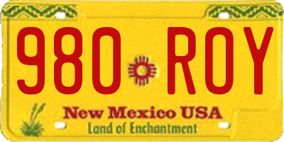 NM license plate 980ROY