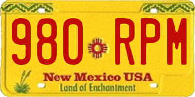 NM license plate 980RPM