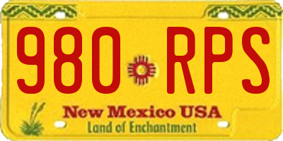 NM license plate 980RPS