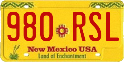 NM license plate 980RSL