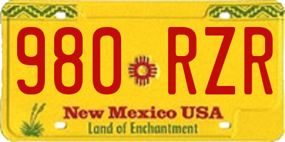 NM license plate 980RZR