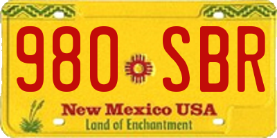 NM license plate 980SBR