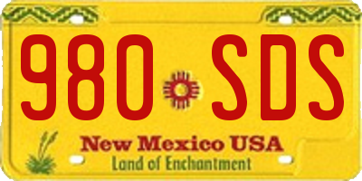 NM license plate 980SDS